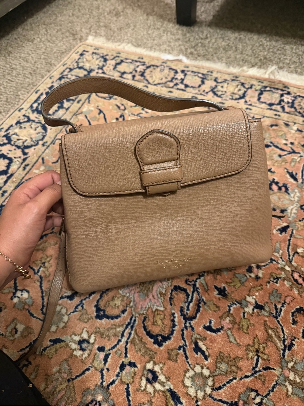 Tan Leather Crossbody Shoulder Bag